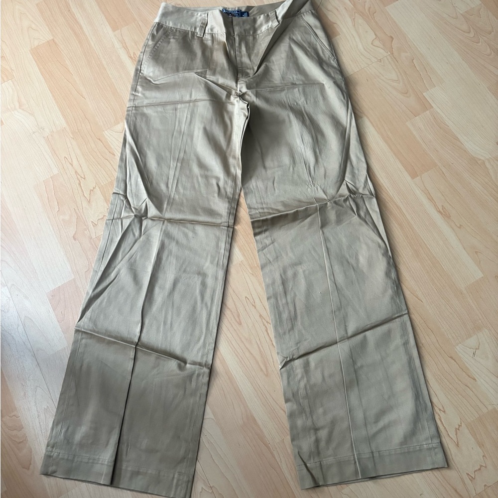 American Living Tan Wide Leg Pants Relaxed Fit